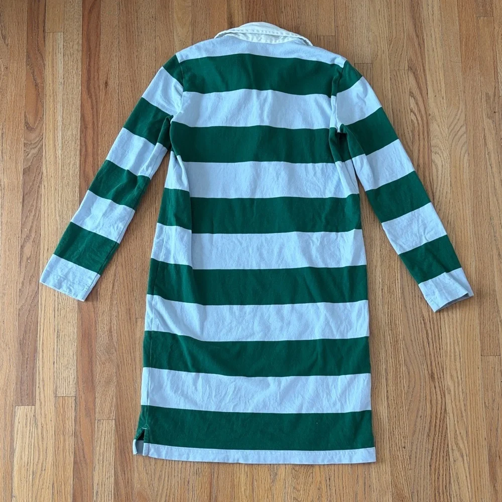 J. Crew Green and Light Blue Rugby Dress